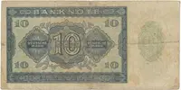 Německo - NDR, 10 DM 1948, tisk SSSR, série Z, 6-místný číslovač, Ros.343a - fotografie 2