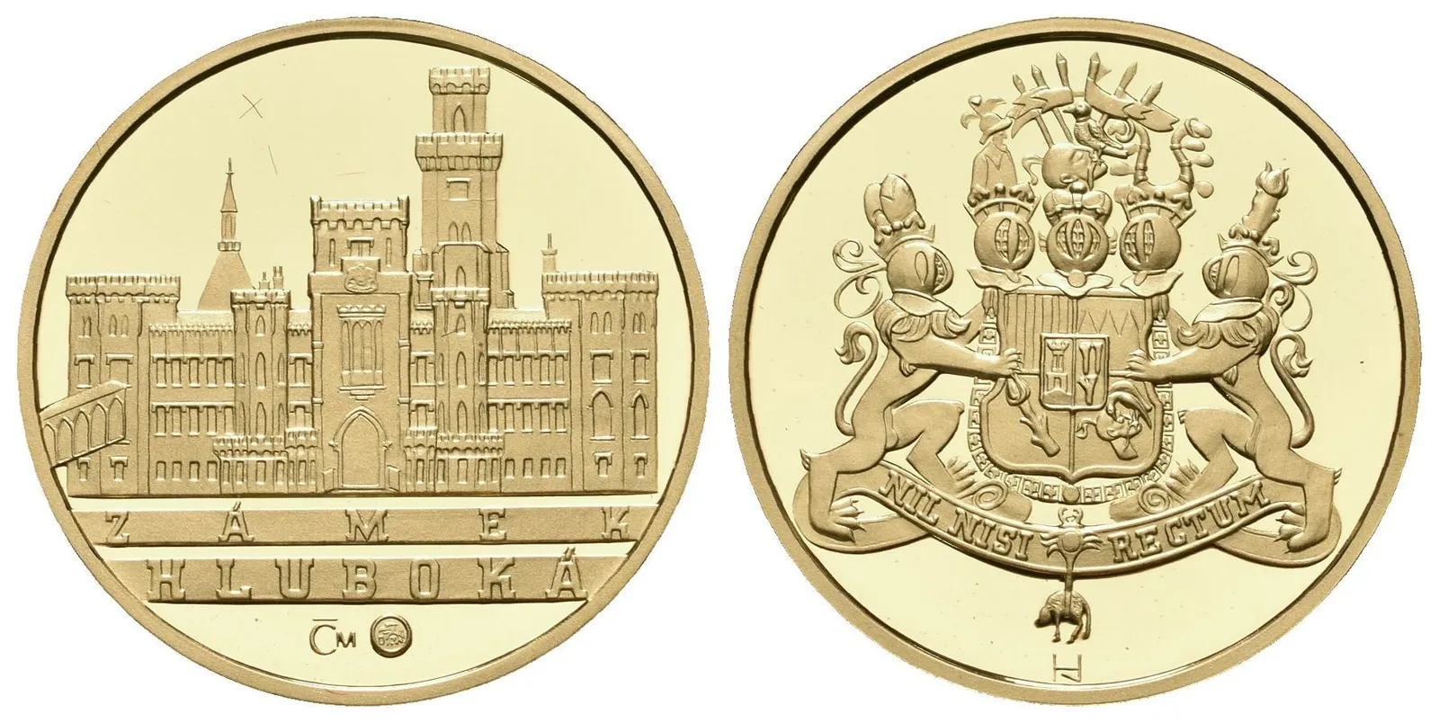 Medaile 2010 (Hásek, Lietava) - Zámek Hluboká. Au 0,999, 22 mm (7,78 g), kapsle, — 1
