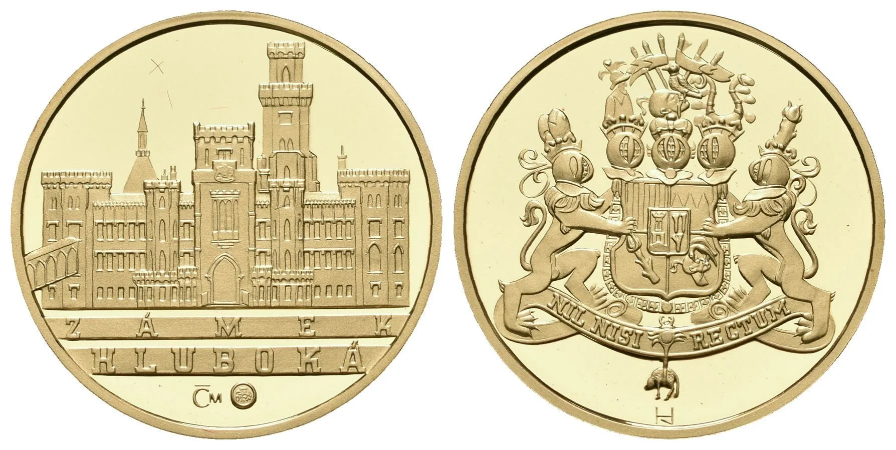 Medaile 2010 (Hásek, Lietava) - Zámek Hluboká. Au 0,999, 22 mm (7,78 g), kapsle, — 1
