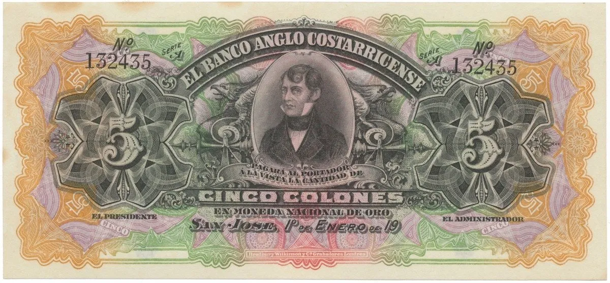 Kostarika, 5 Colones (1903-1917), P.S122r