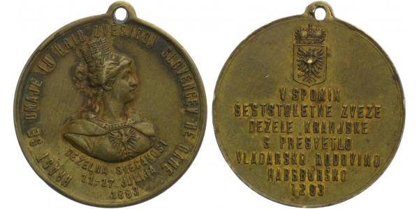 AE Medaile 1883 - 600. výročí příslušn. Slovinska k Habsburskému domu, 1283 - 1883, 3