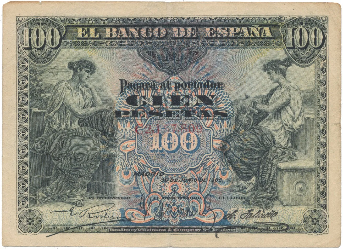 Španělsko, 100 Pesetas 1906, P.59a