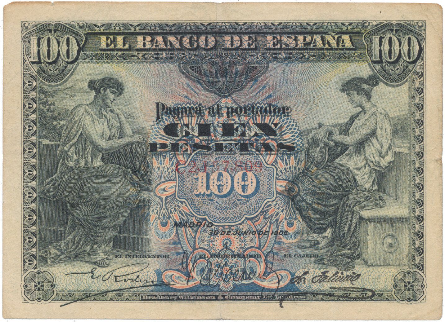 Španělsko, 100 Pesetas 1906, P.59a