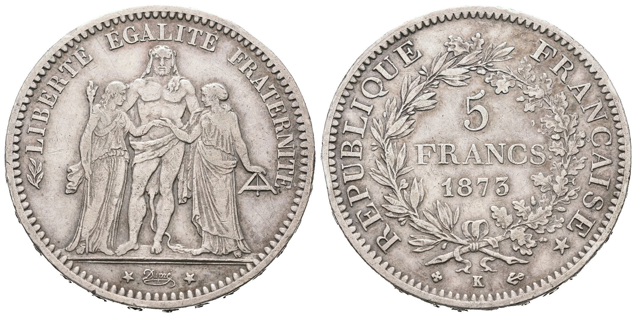Francie, 5 Frank 1873 K