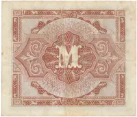 Okupační poukázky Allierte, 1/2 Mark 1944, tisk USA, náhradní 8-místný číslovač, Hej.AM1b - fotografie 2