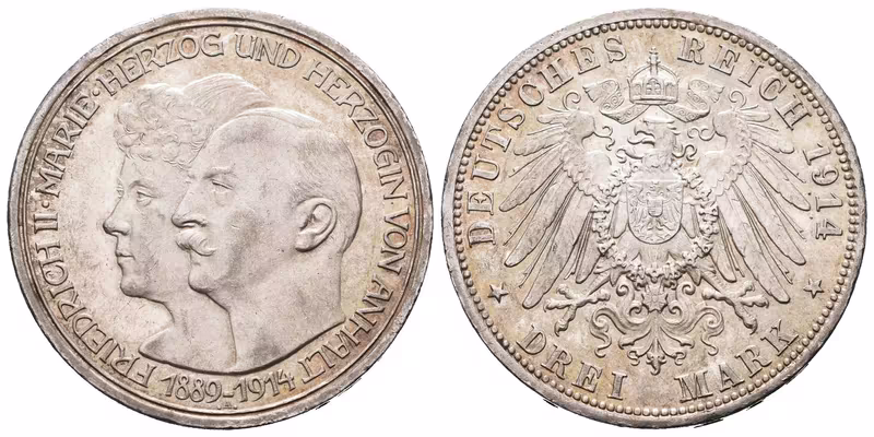 Anhalt, 3 Marka 1914 A