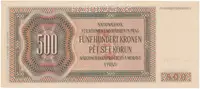 Protektorát Čechy a Morava, 500 Koruna 1942, II. vydání, perf. 1x SPECIMEN, Hej.36a.S1 - fotografie 2