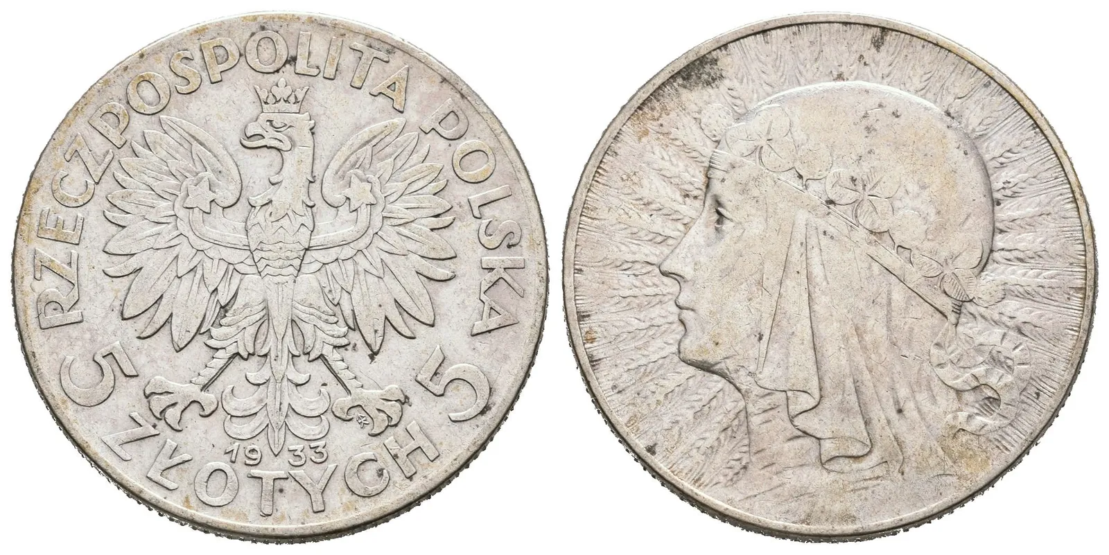 Polsko, 5 Zlotých 1933 - Polonia