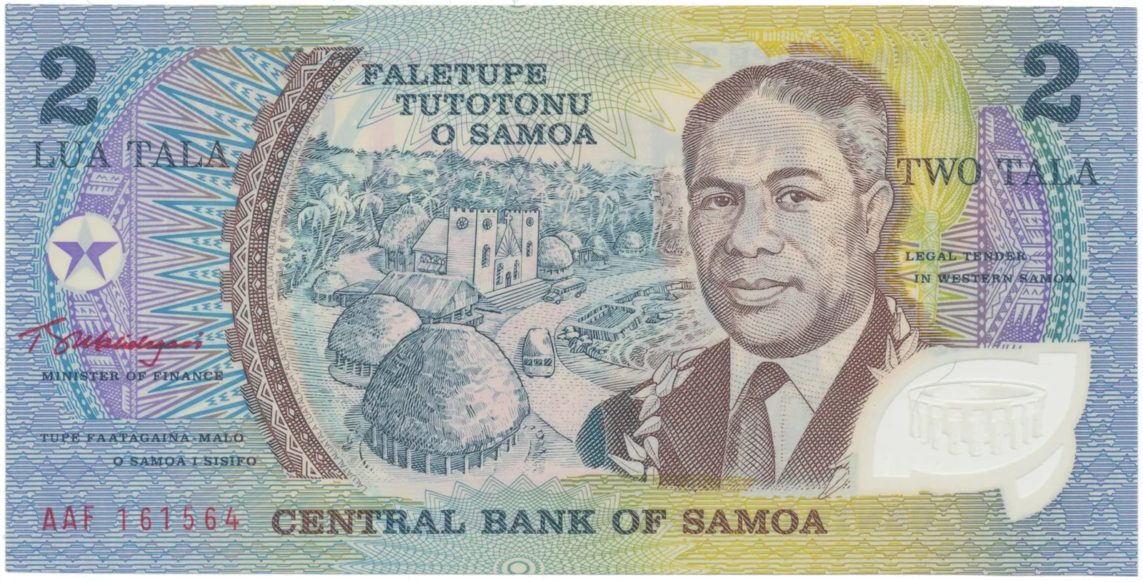 Samoa, 2 Tala (1990), plastová, P.31d-e