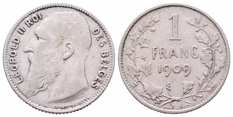 Belgie, 1 Frank 1909