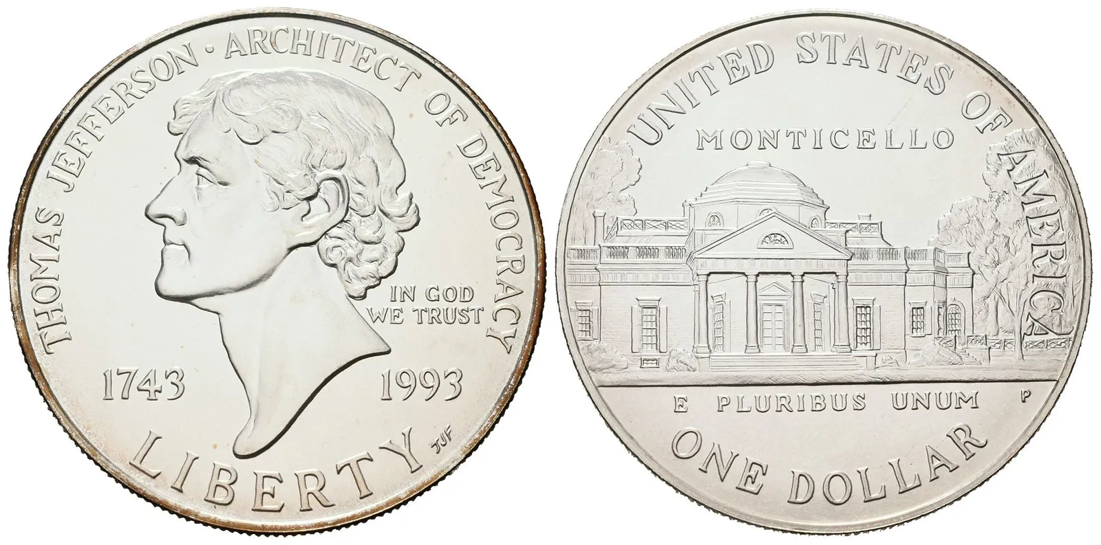 USA, 1 Dollar 1993 - Thomas Jefferson