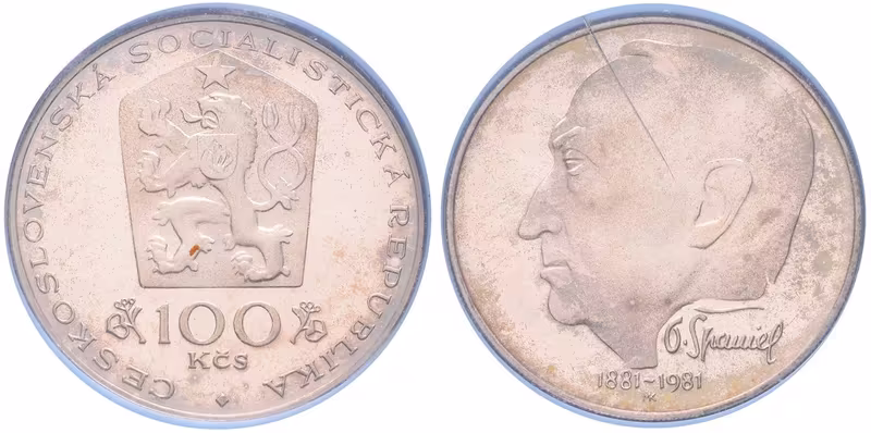 100 Kčs 1981 - Otakar Španiel, PROOF