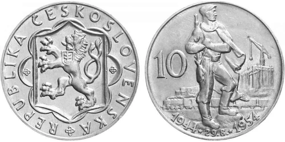 10 Kčs 1954 - 10. výročí SNP