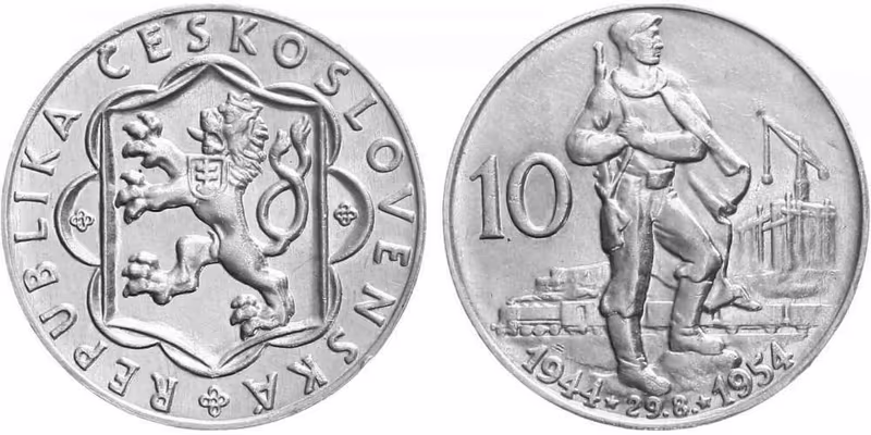 10 Kčs 1954 - 10. výročí SNP