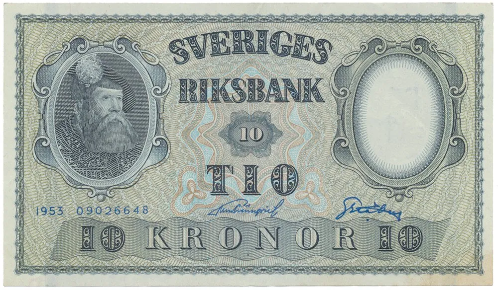 Švédsko, 10 Kronor 1953, P.43a