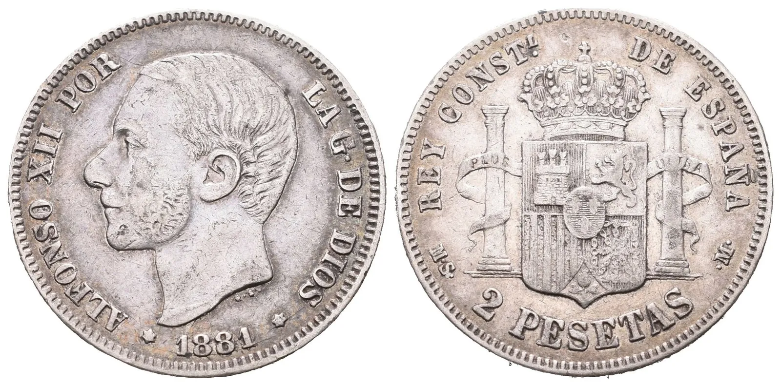 Španělsko, 2 Peseta 1881 MSM