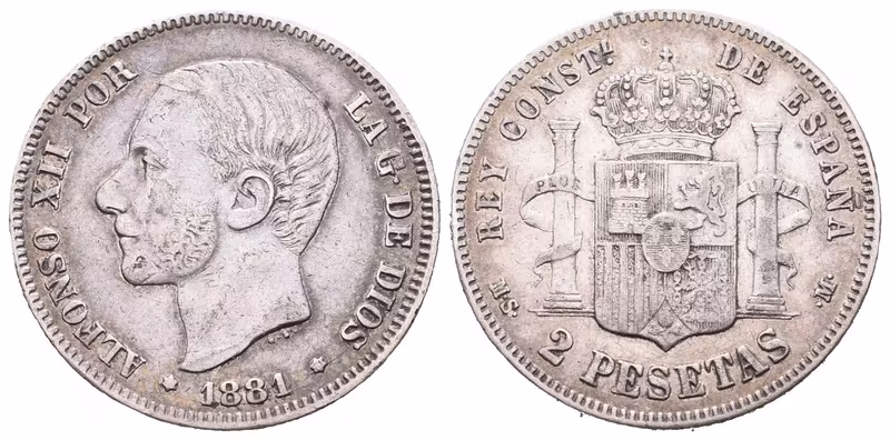Španělsko, 2 Peseta 1881 MSM
