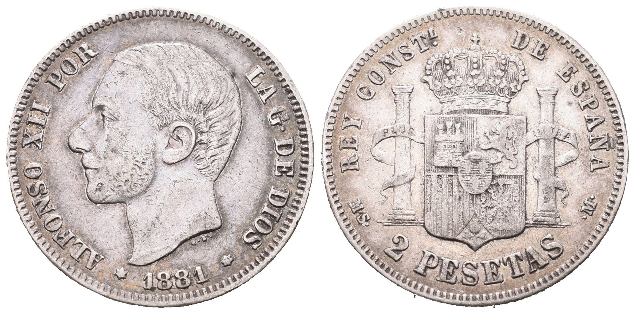 Španělsko, 2 Peseta 1881 MSM