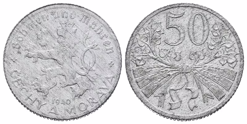 50 Haléř 1940, krásná zachovalost