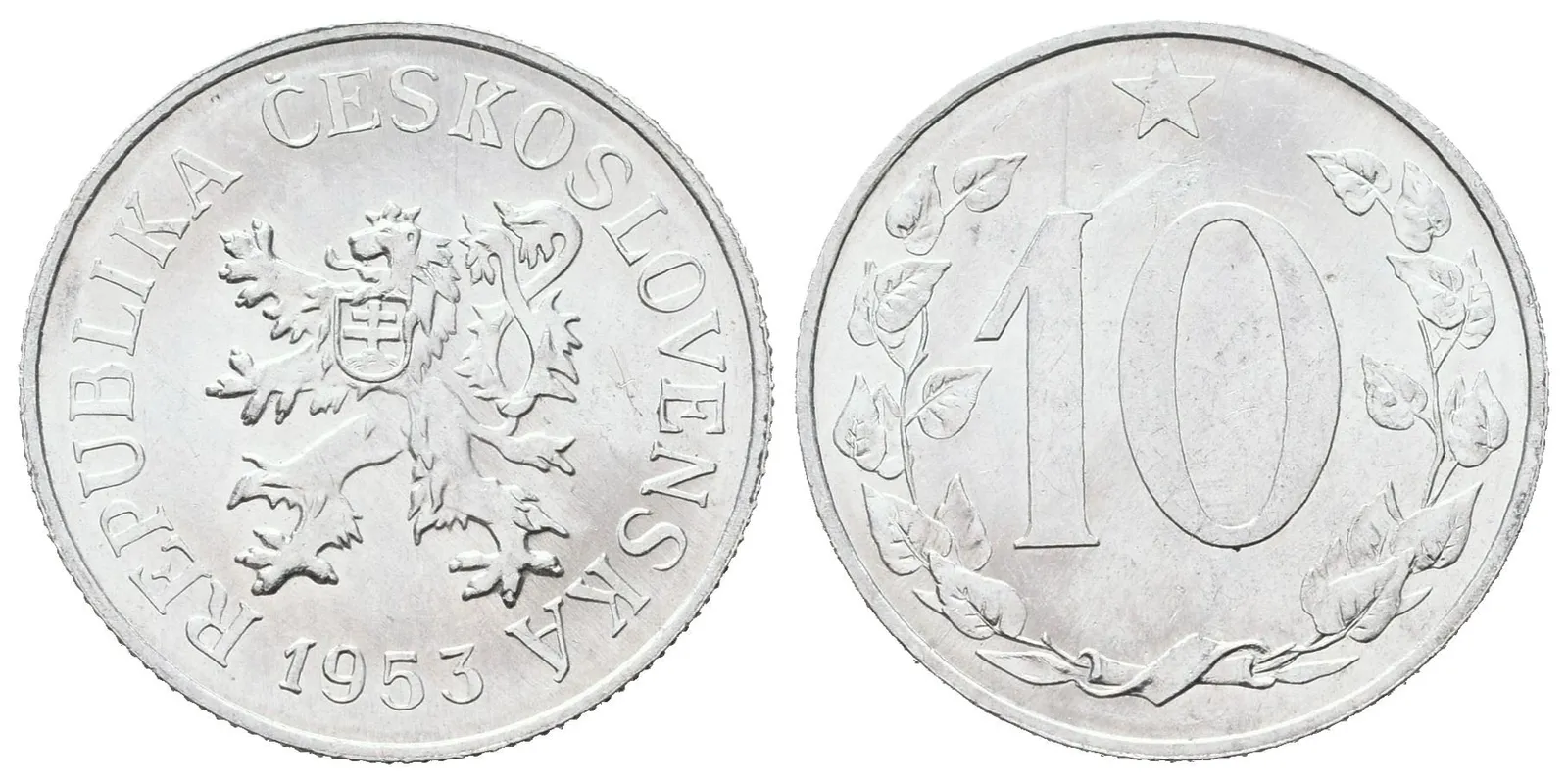 10 Haléř 1953, ražební lesk