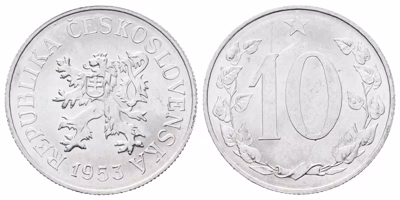10 Haléř 1953, ražební lesk