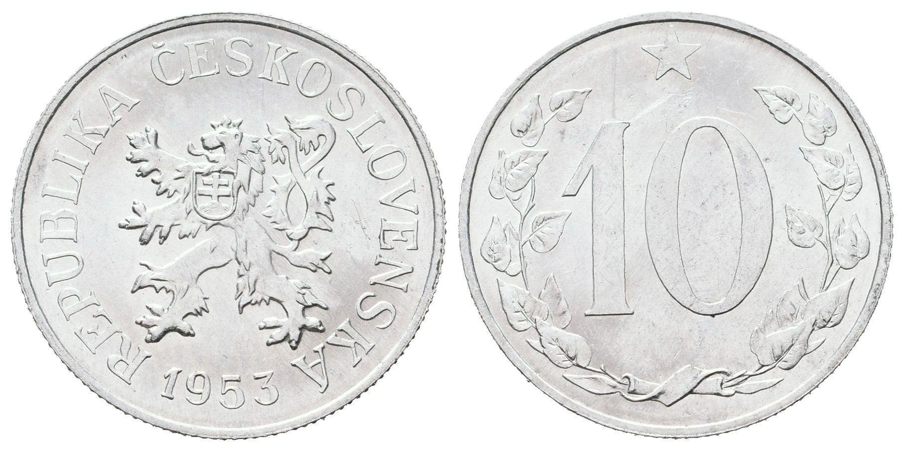 10 Haléř 1953, ražební lesk