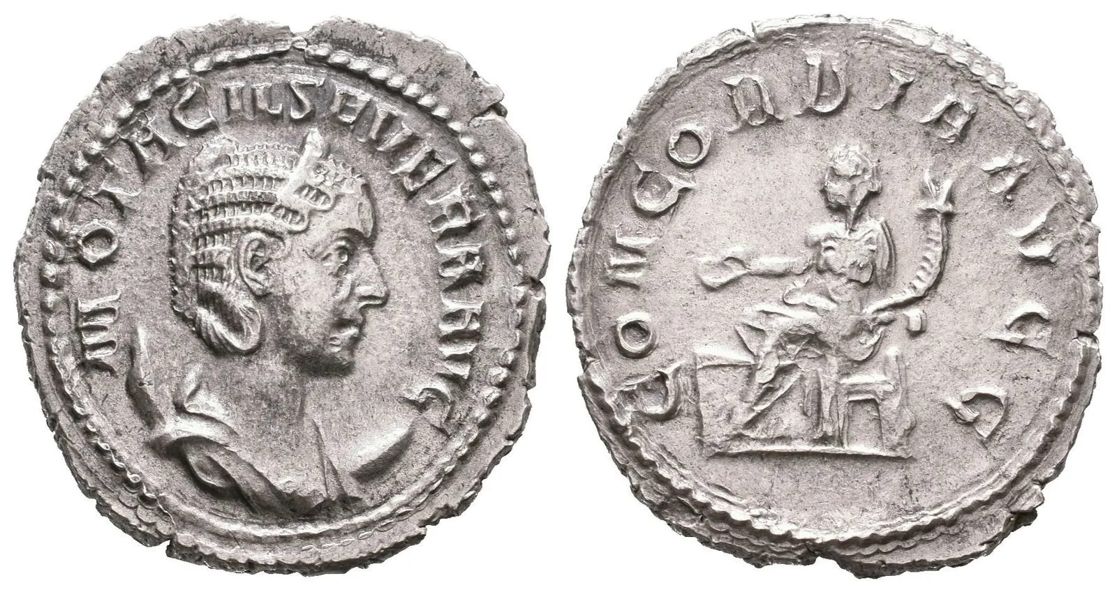 Antoninian, 246 - 248, Rv: CONCORDIA AVGG, sedící Concordia zleva drží — 1