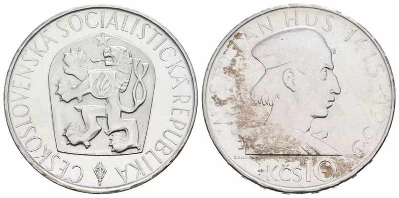 10 Kčs 1965 - Mistr Jan Hus, PROOF