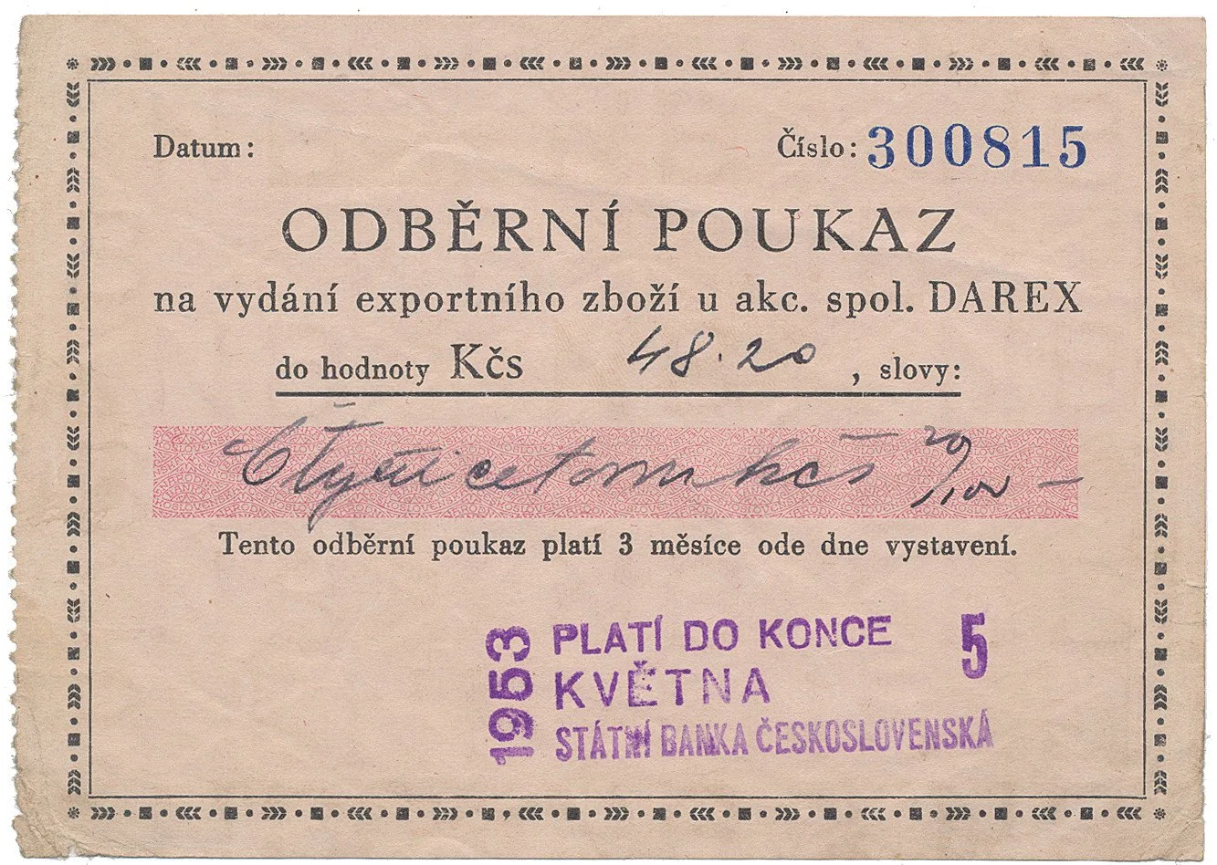 Tuzexové poukázky — 1