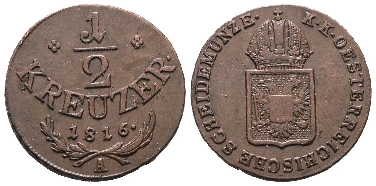 František II., 1/2 Krejcar 1816 A