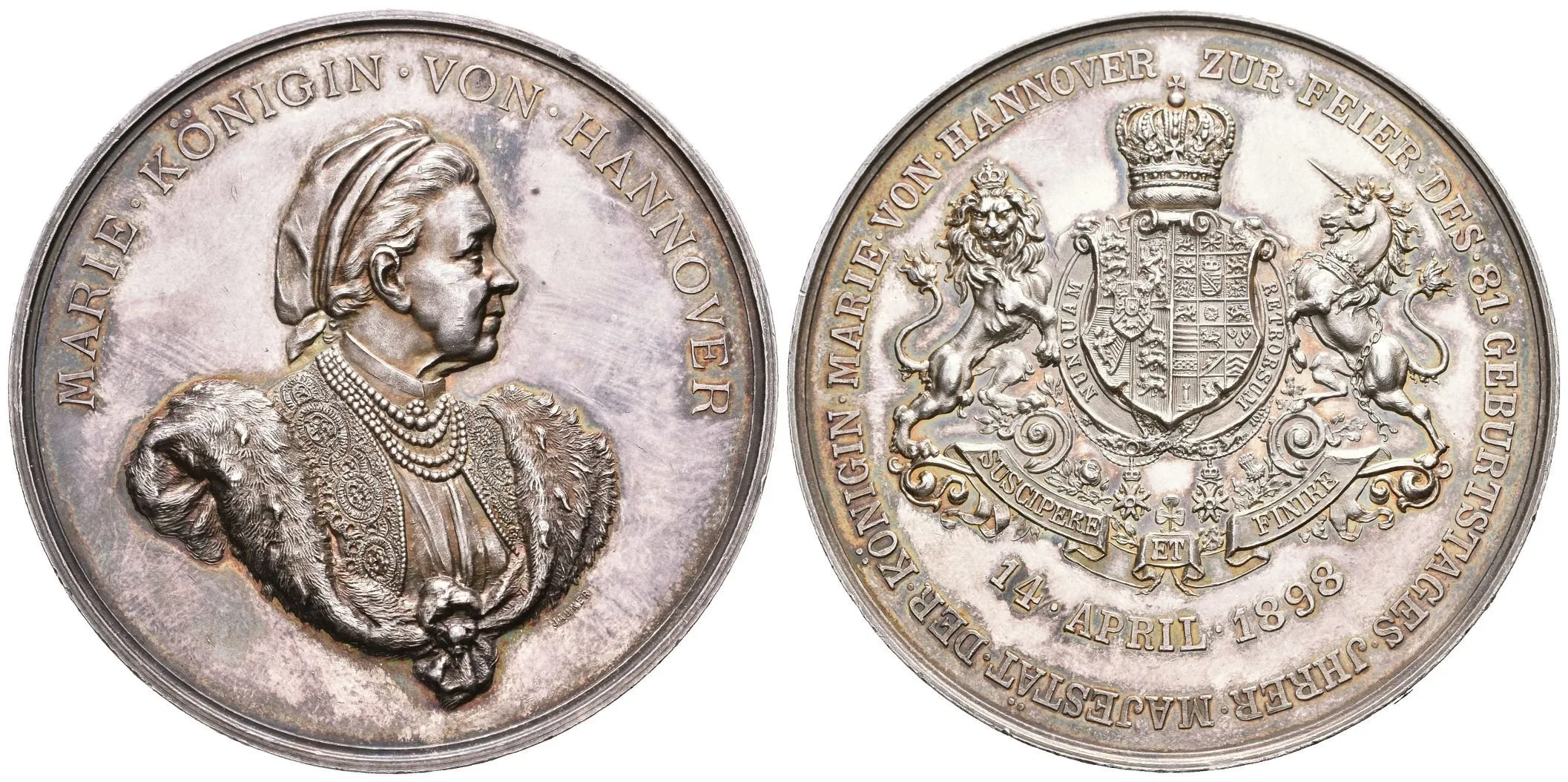 AR Medaile 1898 (H. Jauner) - K oslavám 81. výročí narození jejího — 1