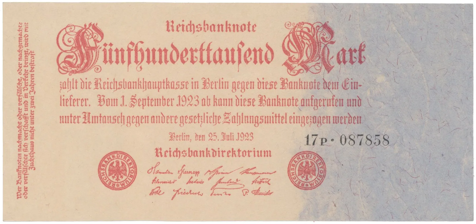 Německo, 500 000 Mark 1923, Ro.91b