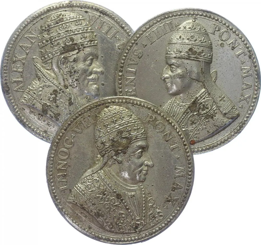 Vatikán - životopisné medaile, cca 18. století — 1
