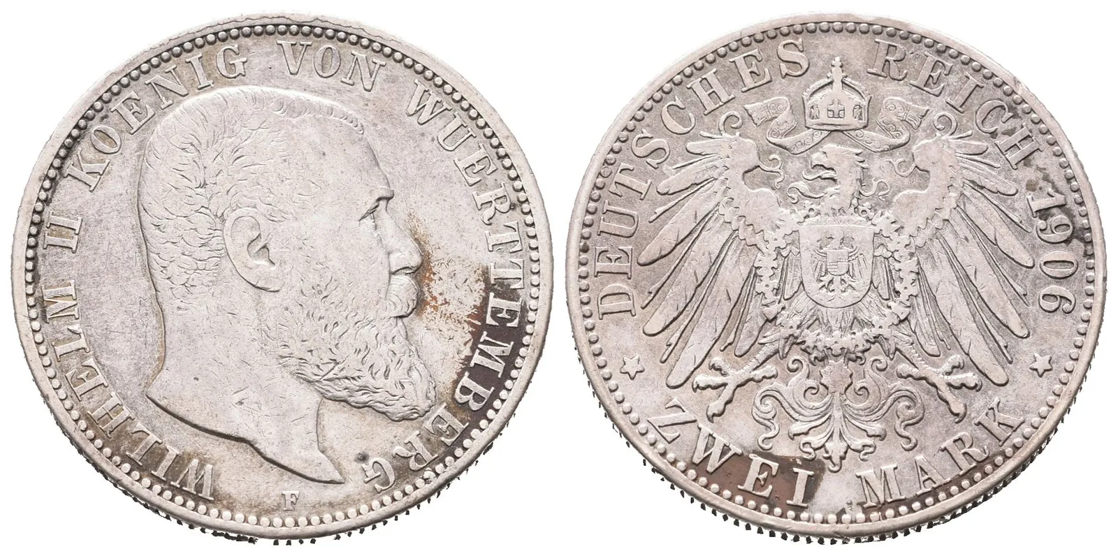 Württemberg, 2 Marka 1906 F