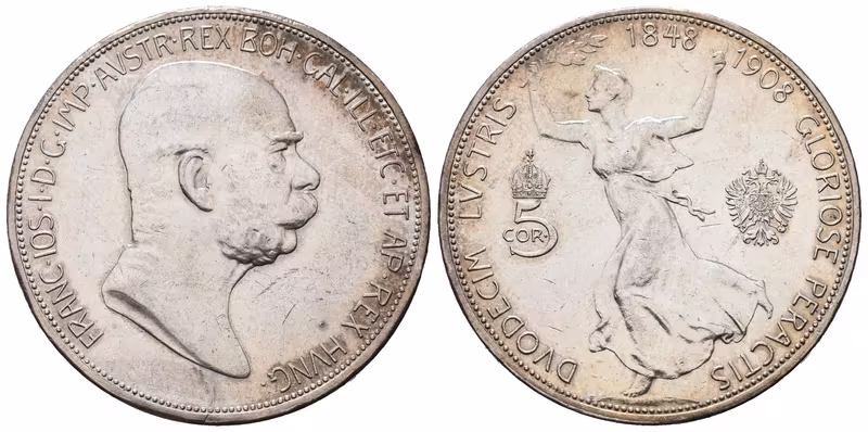 5 Koruna 1908 - jubilejní