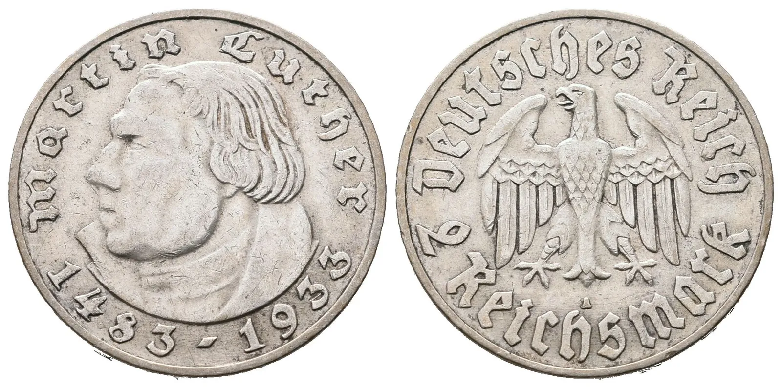 III. říše, 2 Marka 1933 A - Martin Luther
