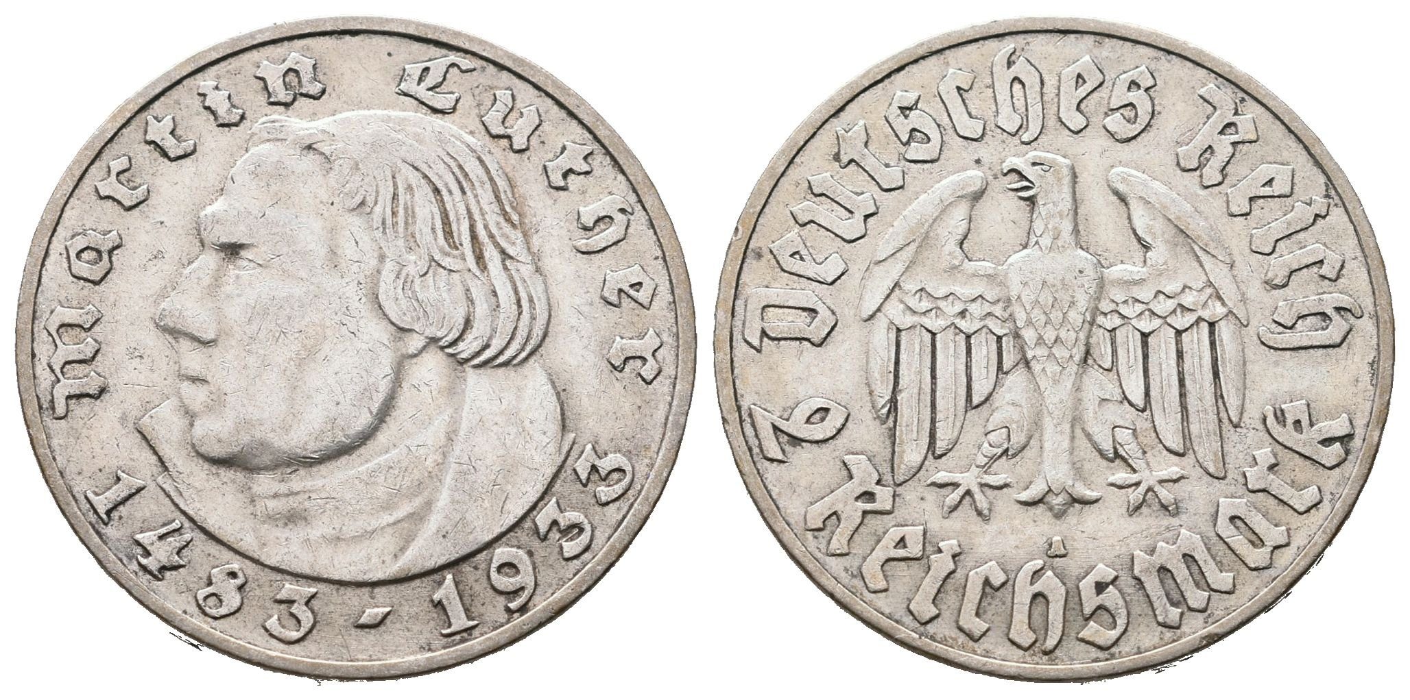 III. říše, 2 Marka 1933 A - Martin Luther
