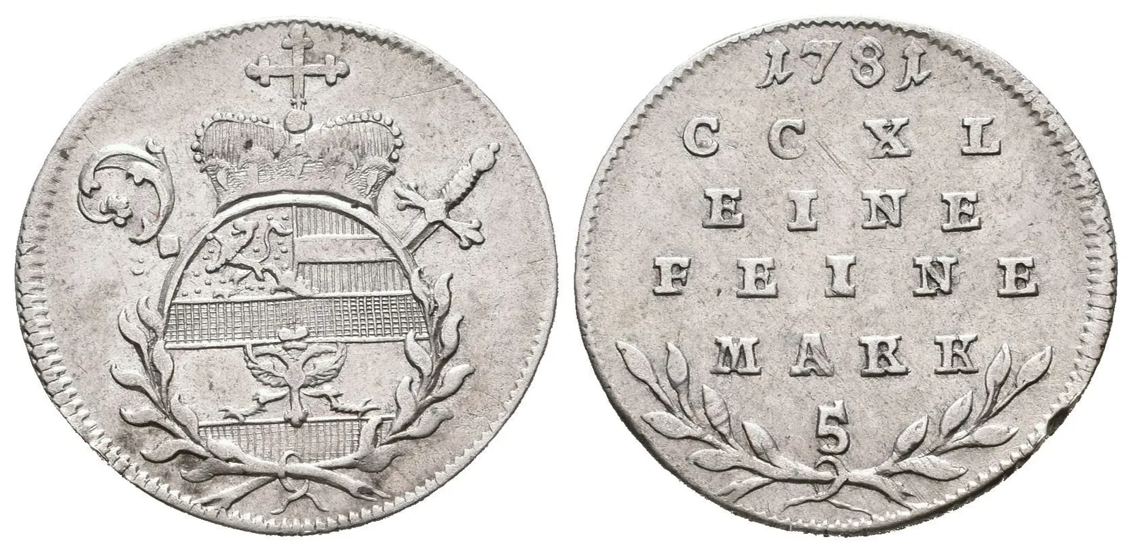 5 Krejcar 1781, Šm.66-C-13, pěkná zachovalost, patina, rysky — 1