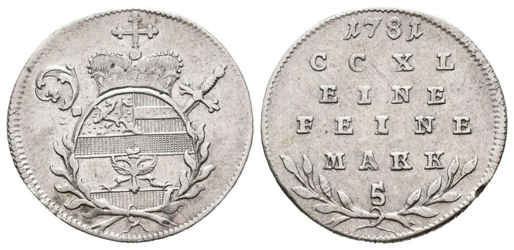 5 Krejcar 1781, Šm.66-C-13, pěkná zachovalost, patina, rysky — 1