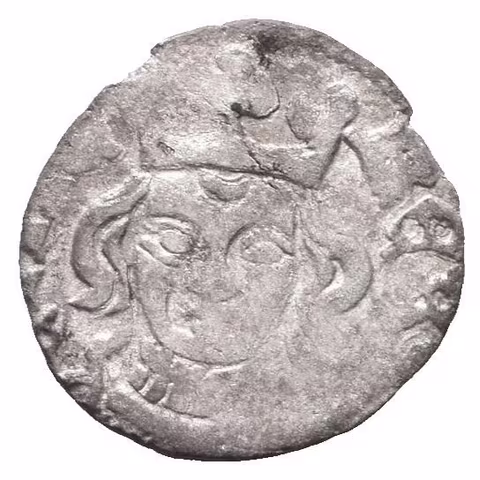 Peníz (1383 - 1384), bez vnitřního perlovce, Sm. - , Ch.134, Cast.33(?),