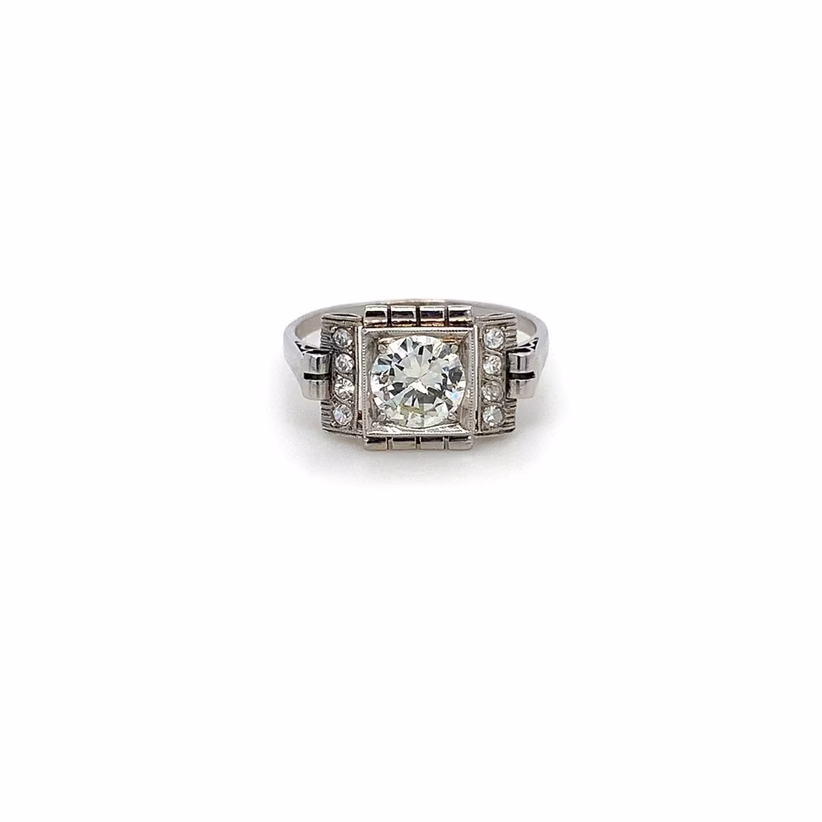 Prsten s diamanty | Art deco | platina | Československo 1930