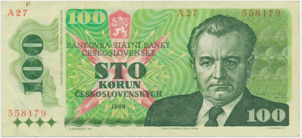Československo, 100 Koruna 1989, Hej.110a