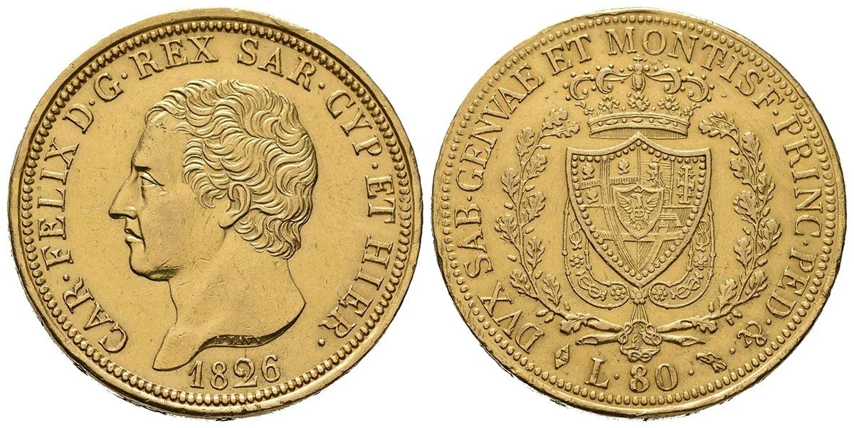 Itálie - Sardínie, Carlo Felice, 1821 - 1831 — 1