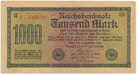 Německo, 1000 Mark 1922, vod. Dornen, Ro.75d