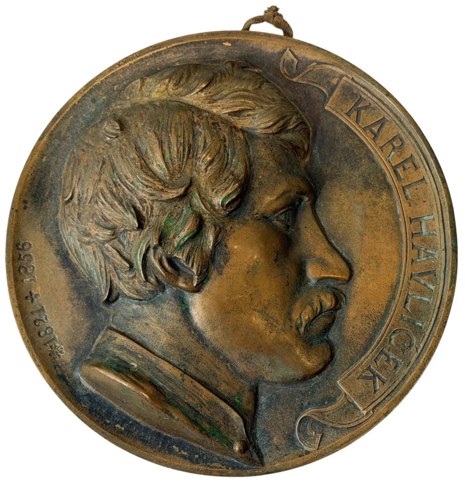 AE Plaketa 1895 - Karel Havlíček Borovský. K národopisné výstavě Českoslovanské — 1