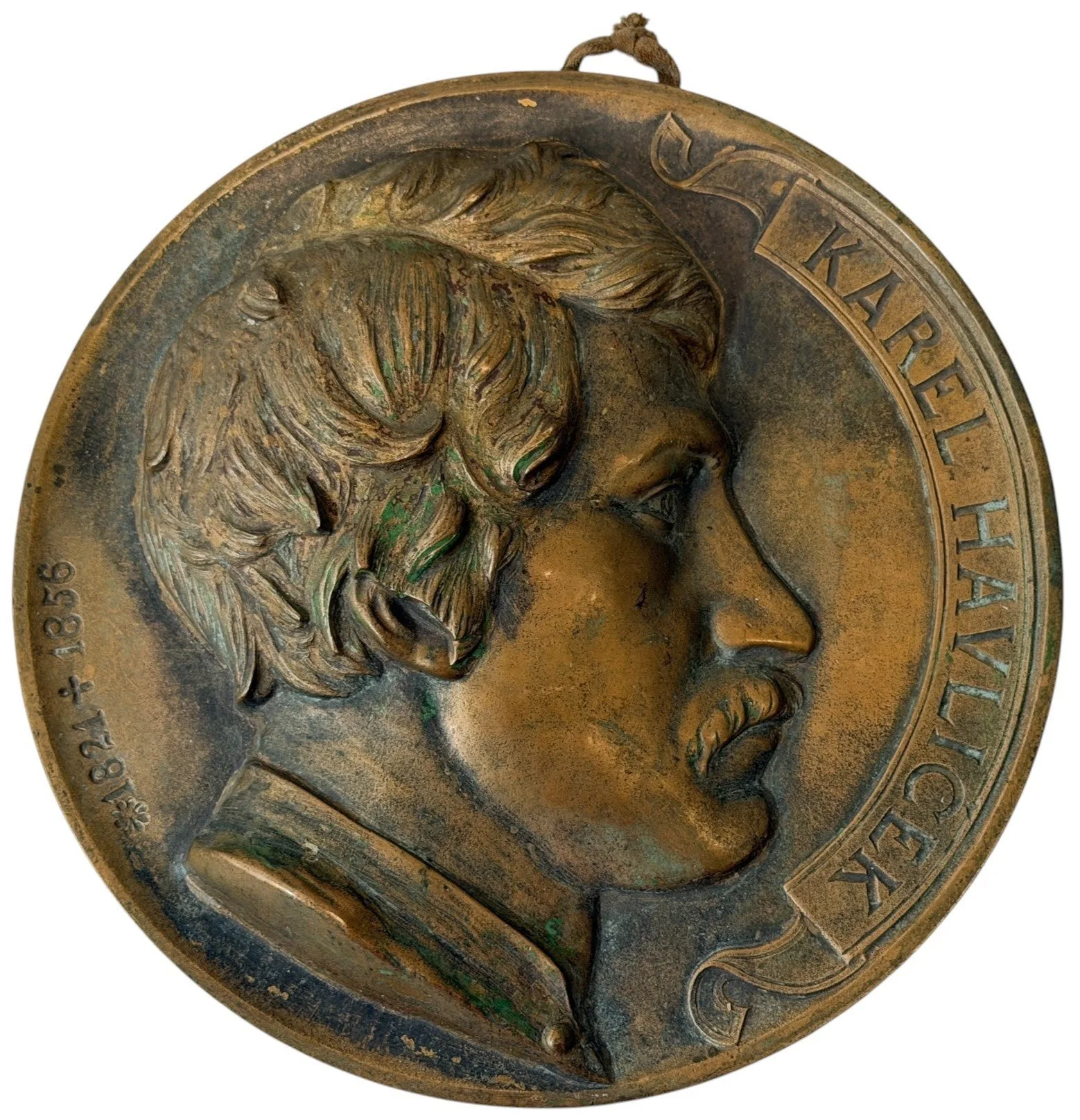 AE Plaketa 1895 - Karel Havlíček Borovský. K národopisné výstavě Českoslovanské — 1