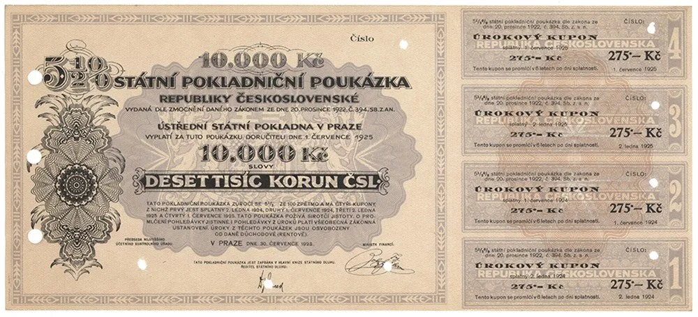Státní pokladniční poukázky, 1919 - 1939 — 1