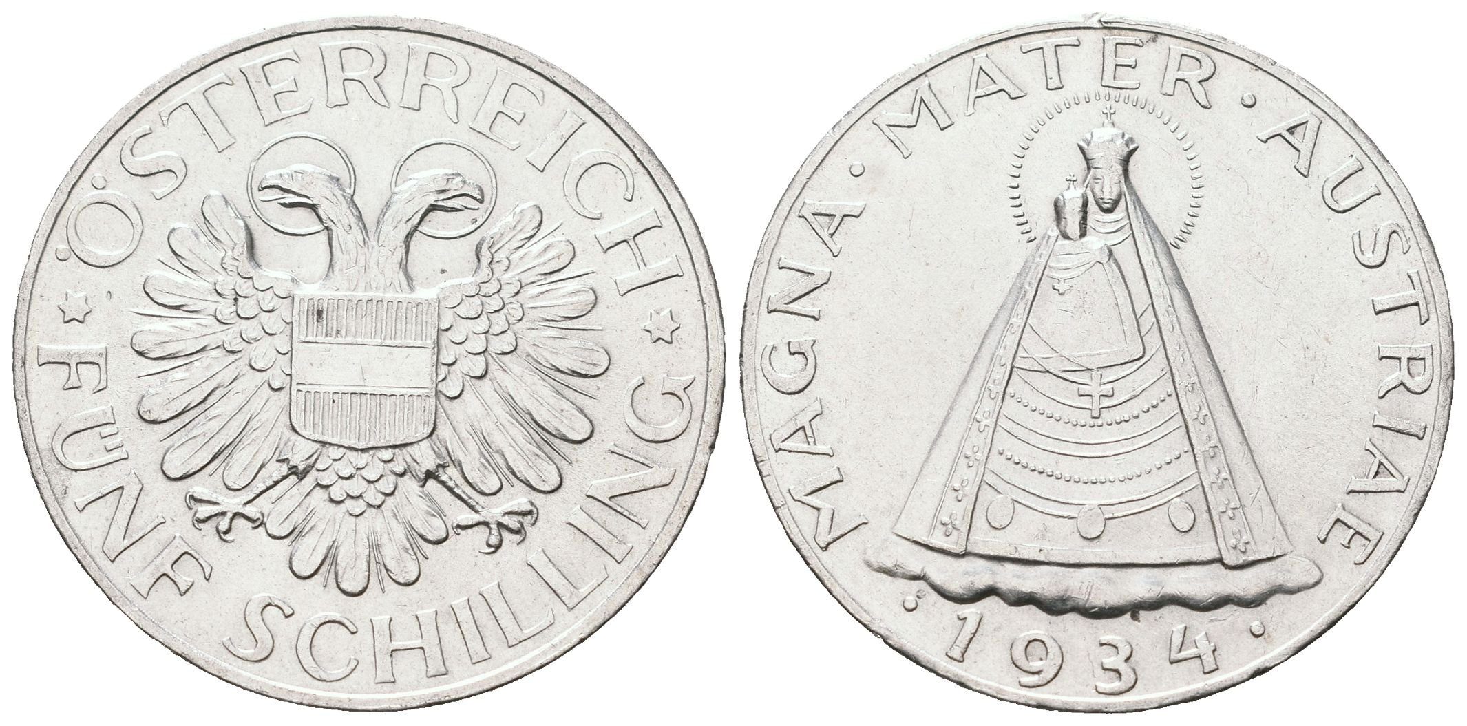 Rakousko, 5 Schilling 1934