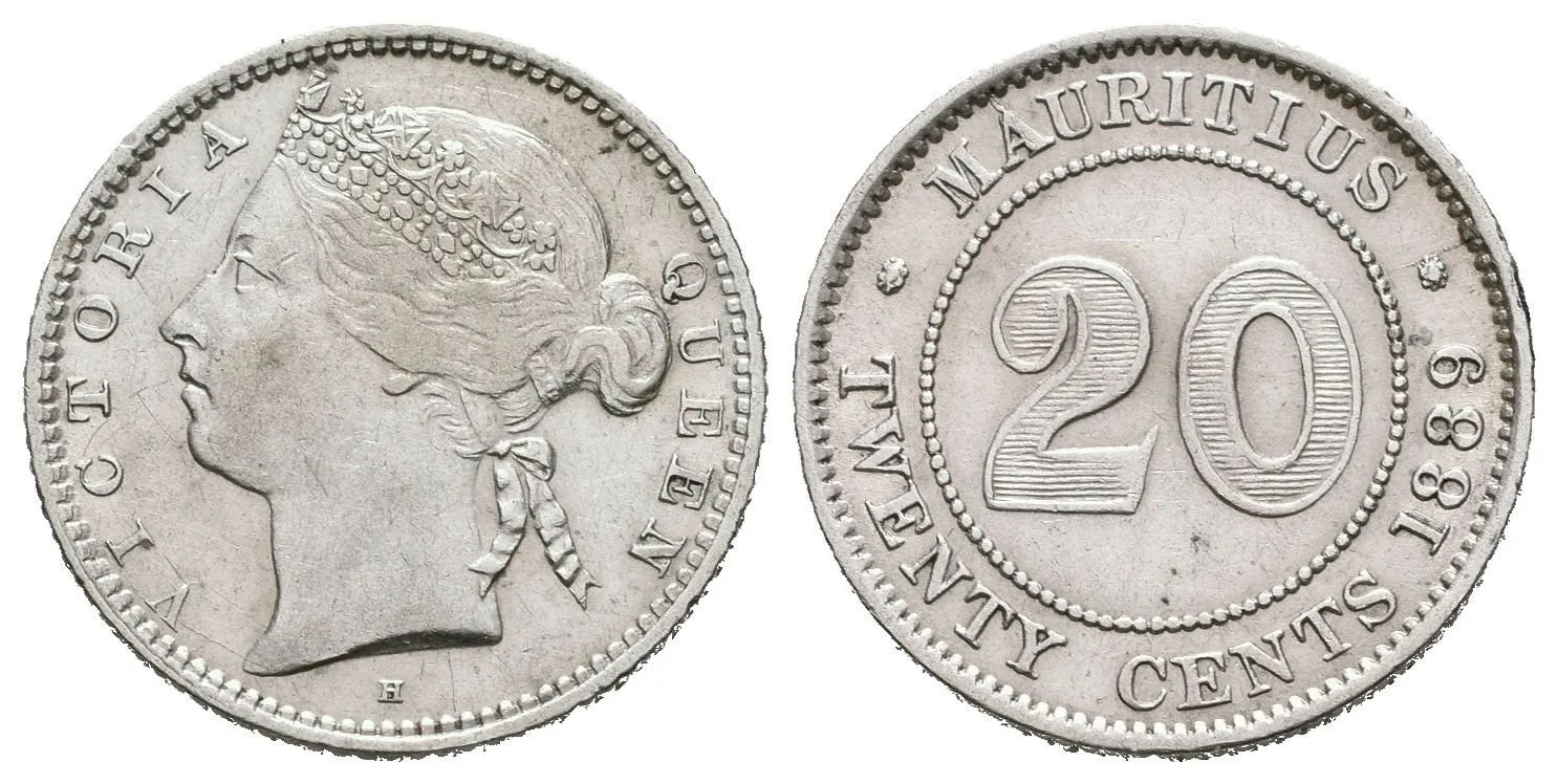 20 Cents 1889 H-Heaton Birmingham, KM.11, pěkná zachovalost, patina — 1