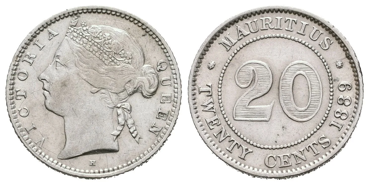 20 Cents 1889 H-Heaton Birmingham, KM.11, pěkná zachovalost, patina — 1